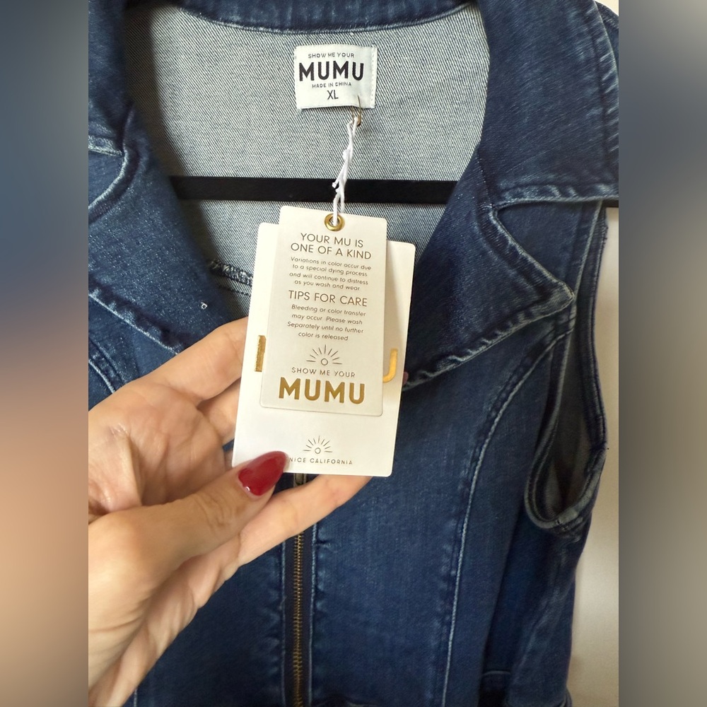 Show Me Your Mumu Denim Jumpsuit - Jacksonville Cropped Jumpsuit size XL - Picture 14 of 16